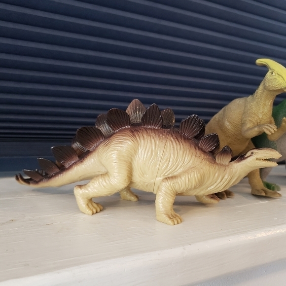 Lot of 5 Vintage Solid Hard Plastic Dinosaur Toys Figurines Figures Children Kid - Picture 4 of 15